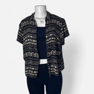 Vintage shirt 1990s retro 90s western button up earthy grunge eclectic boho L